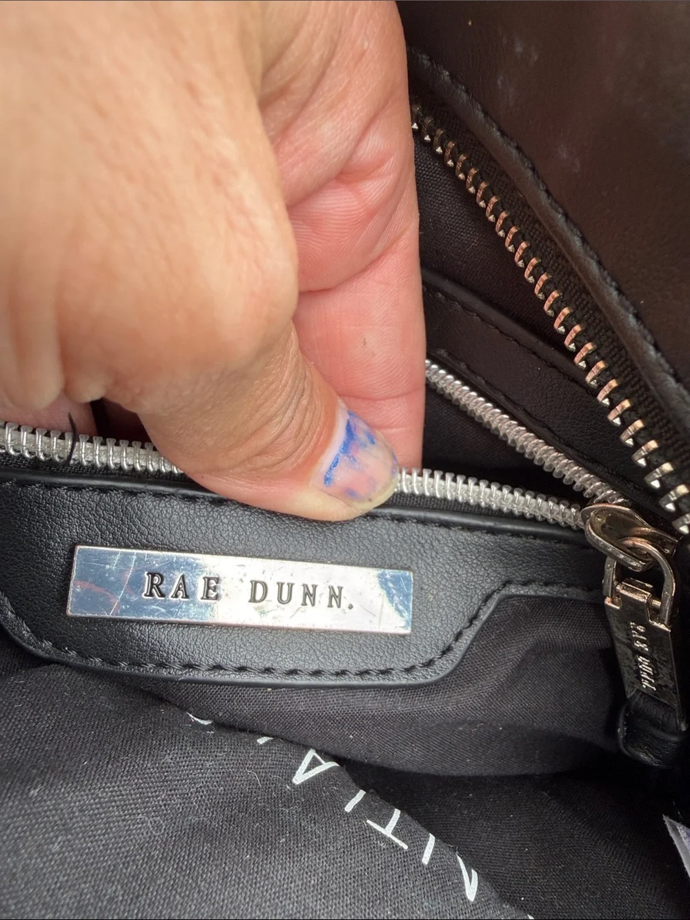 Rae Dunn LOVE Black Mini Backpack Sling Bag.
